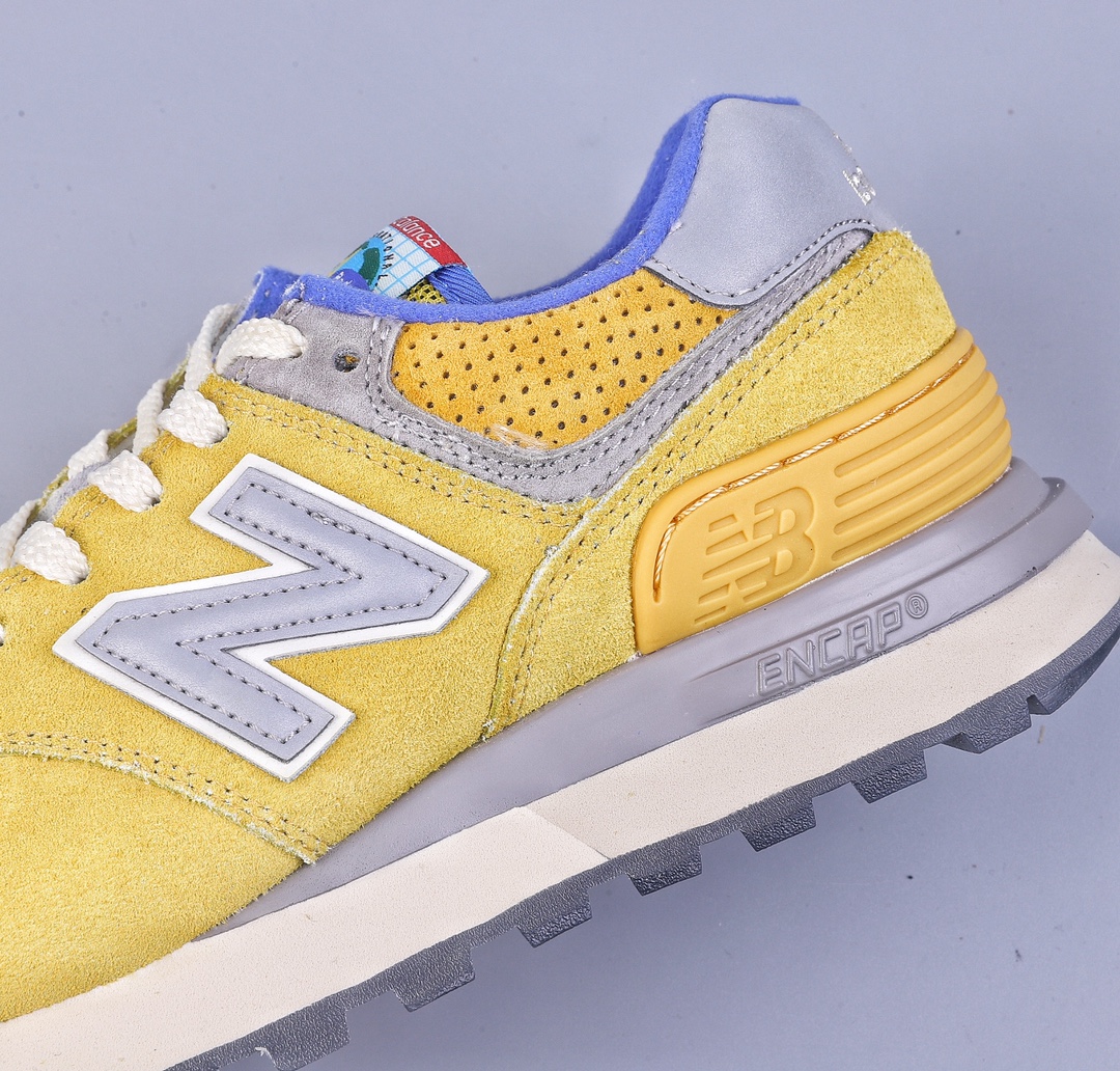 Bodega x NB 574 upgraded series low-top retro casual sports jogging shoes ”bright yellow sapphire blue silver” U574LGB1