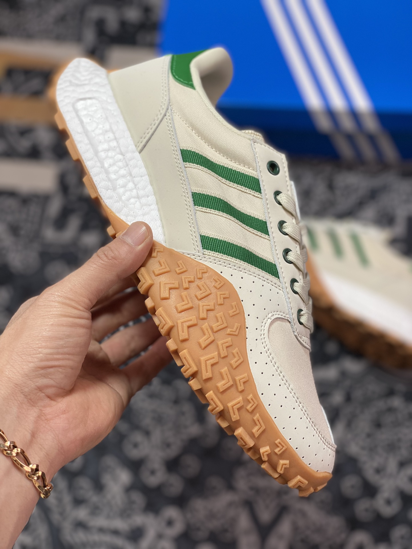 Adidas Retropy Boost E5 WRP E5 Second Generation Series Retro Racing Jogging Shoes ”Leather Beige Grass Green” HP2193