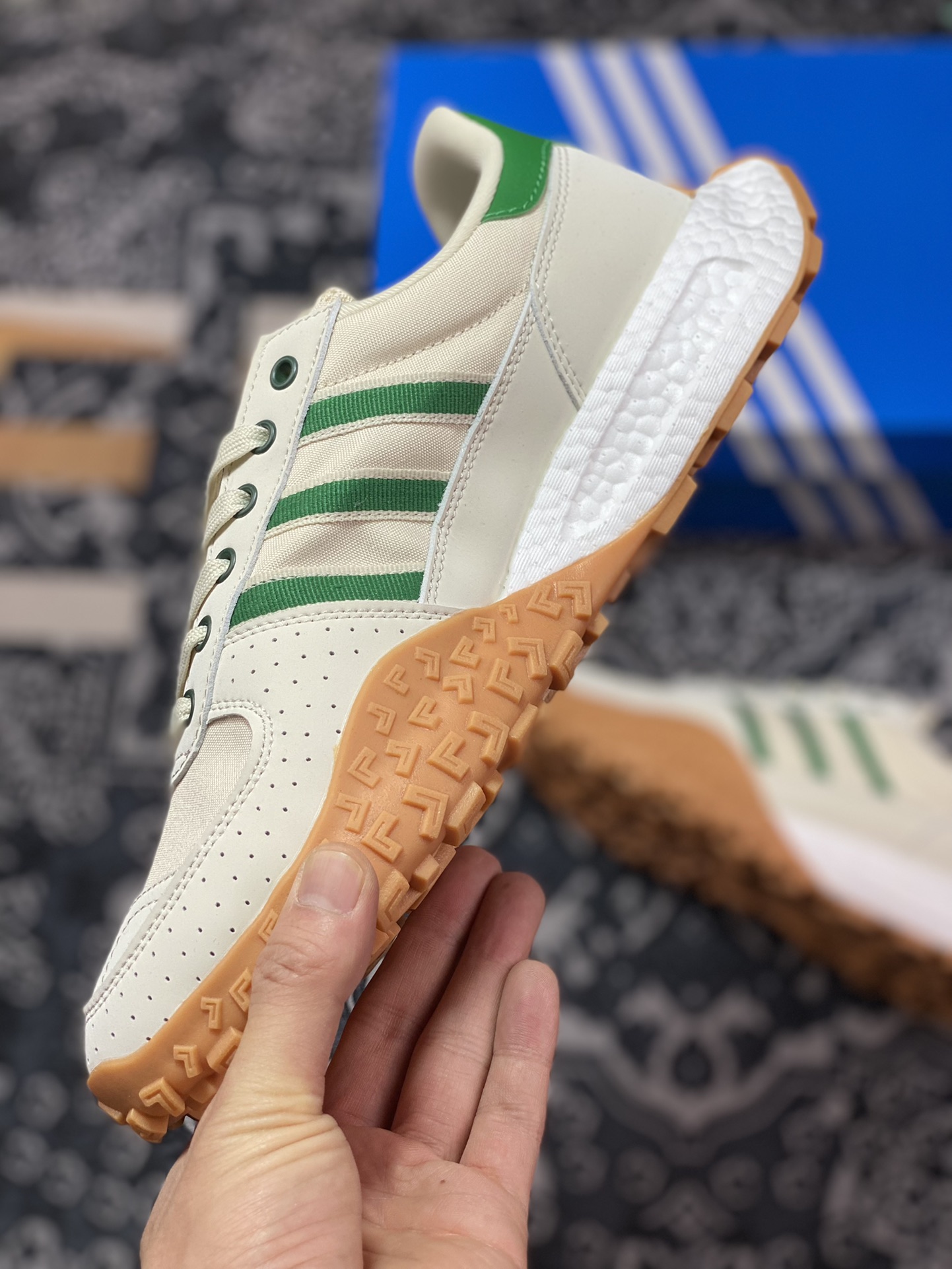 Adidas Retropy Boost E5 WRP E5 Second Generation Series Retro Racing Jogging Shoes ”Leather Beige Grass Green” HP2193