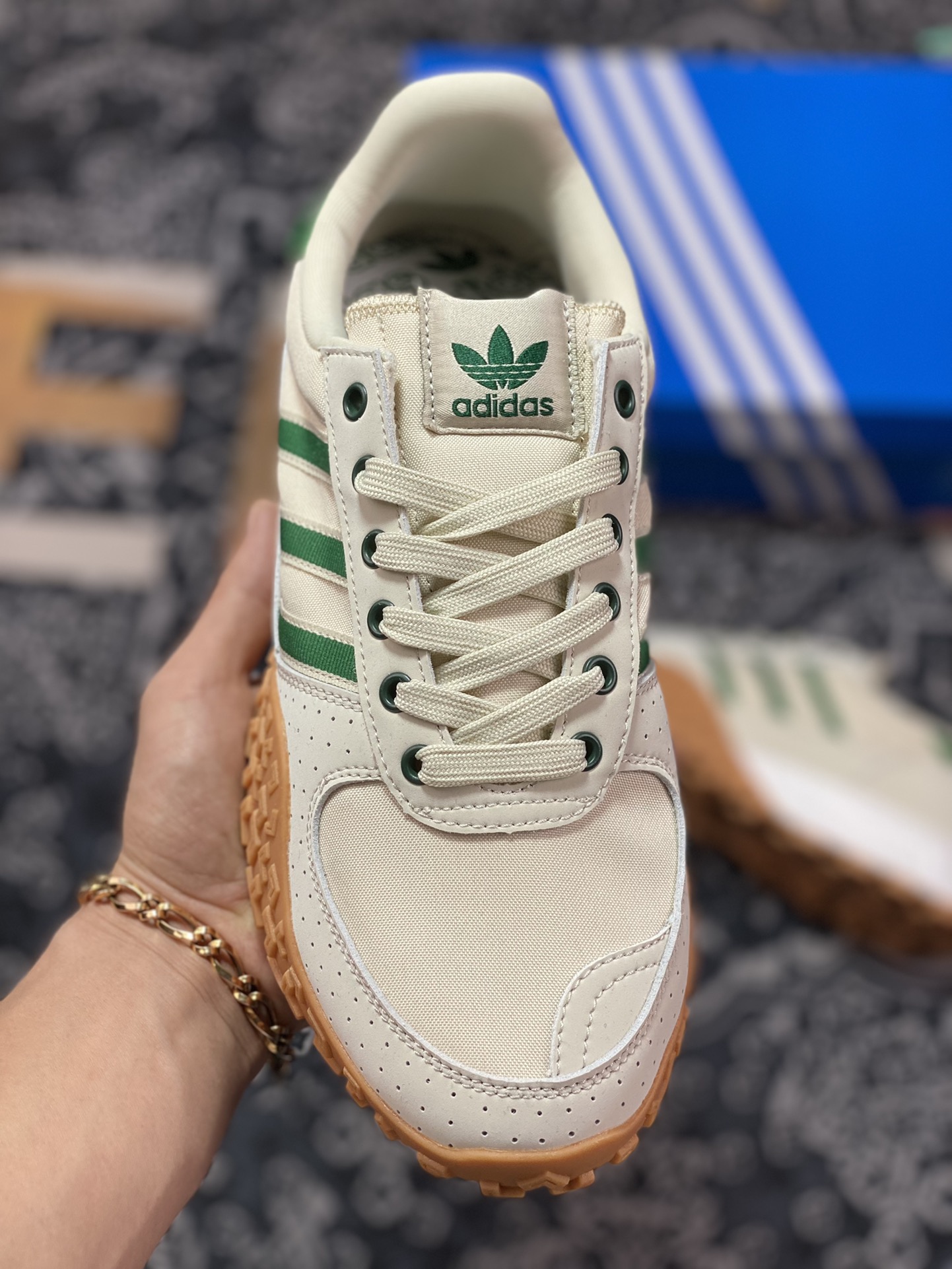 Adidas Retropy Boost E5 WRP E5 Second Generation Series Retro Racing Jogging Shoes ”Leather Beige Grass Green” HP2193