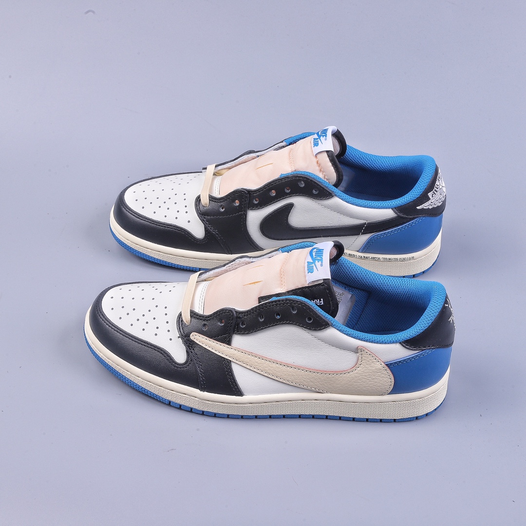 400 N版Travis Scott x Fragment x Air Jordan AJ1 Low OG SP 三方联名闪电倒钩低帮 DM7866-140