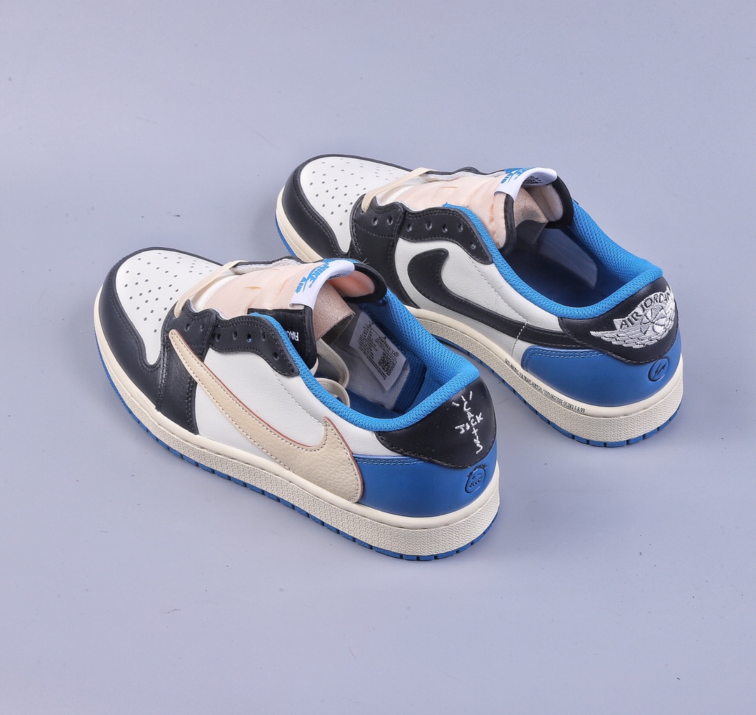 400 N版Travis Scott x Fragment x Air Jordan AJ1 Low OG SP 三方联名闪电倒钩低帮 DM7866-140