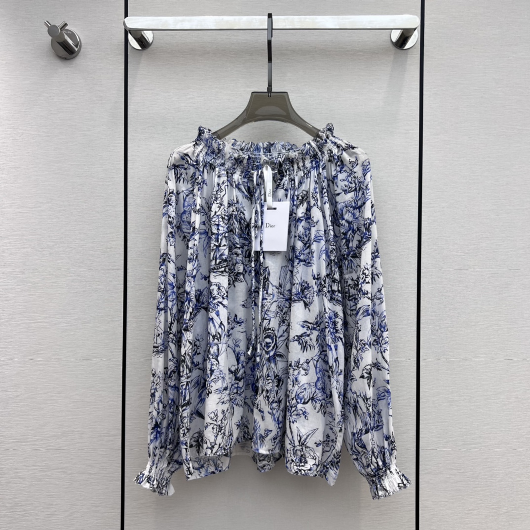 Dior Store
 Clothing Shirts & Blouses Blue Printing Spring Collection