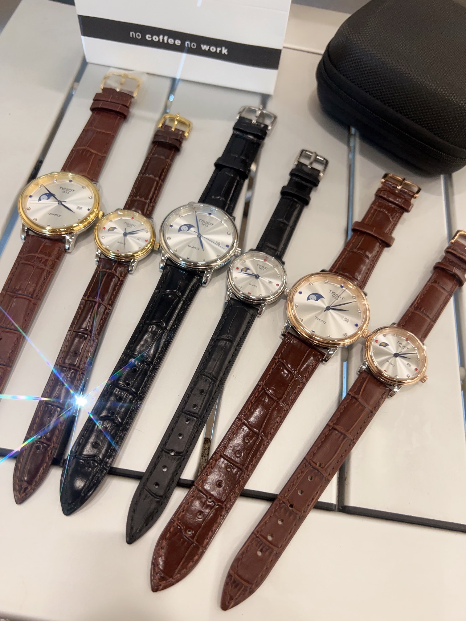 “Platinum and Steel Belt Couple Watch with Imported Stone Cores – TISSOT-TISSCOT” - 图片 4
