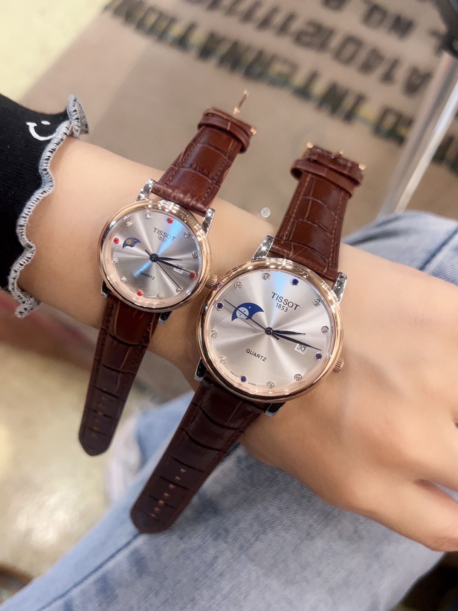 “Platinum and Steel Belt Couple Watch with Imported Stone Cores – TISSOT-TISSCOT” - 图片 7