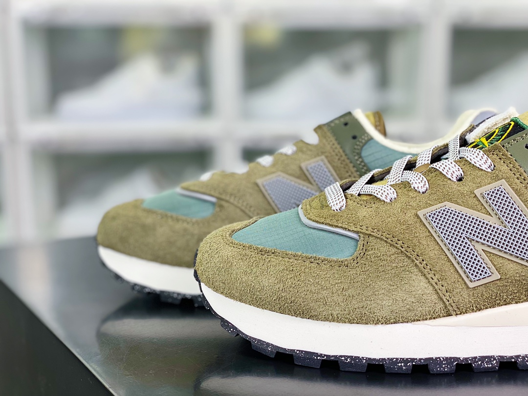 Stone Island x [NBNew Balance] U574 upgraded version series low-cut jogging shoes ”Co-branded Army Green Gray” U574LGST