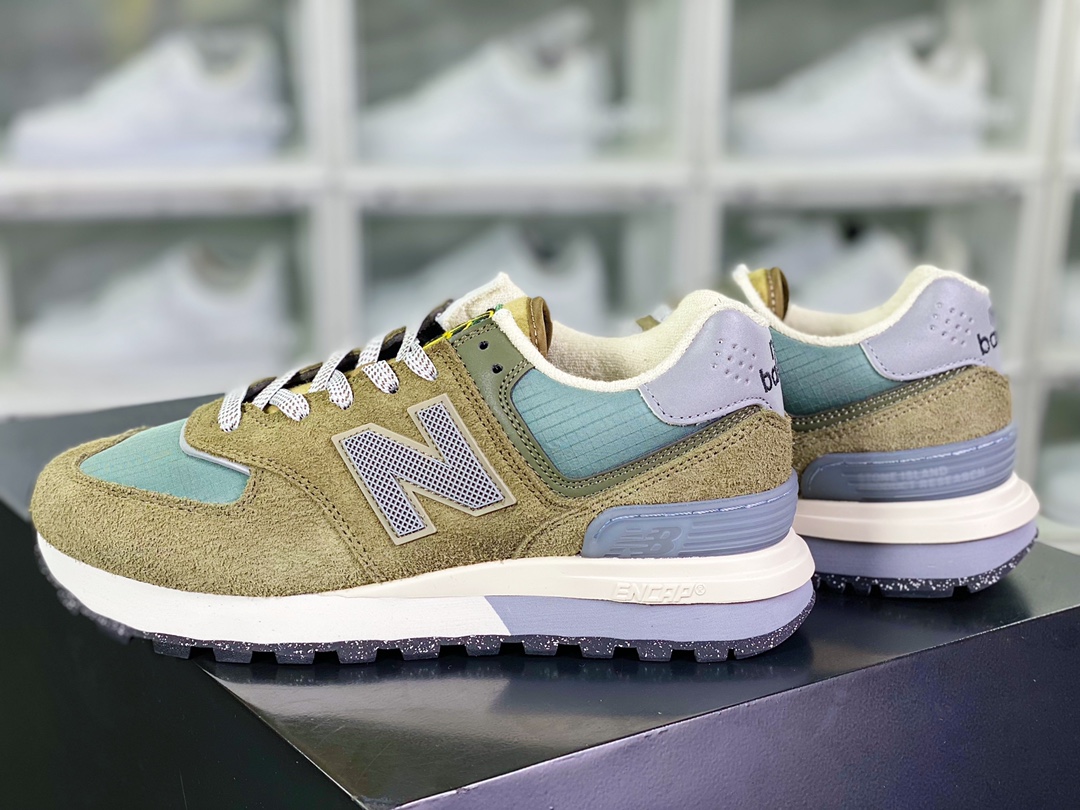 Stone Island x [NBNew Balance] U574 upgraded version series low-cut jogging shoes ”Co-branded Army Green Gray” U574LGST