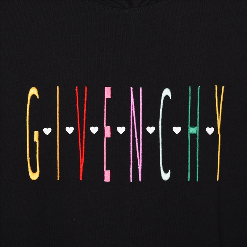 190 Givenchy/纪梵希 23ss 彩虹logo刺绣及宫格印花短袖T恤