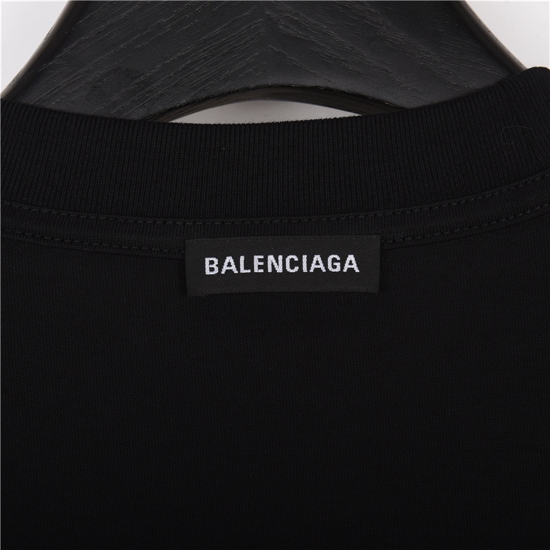 190 Balenciaga/巴黎世家 23ss 和平计划贴布logo刺绣短袖T恤