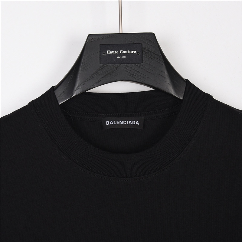 190 Balenciaga/巴黎世家 23ss 和平计划贴布logo刺绣短袖T恤