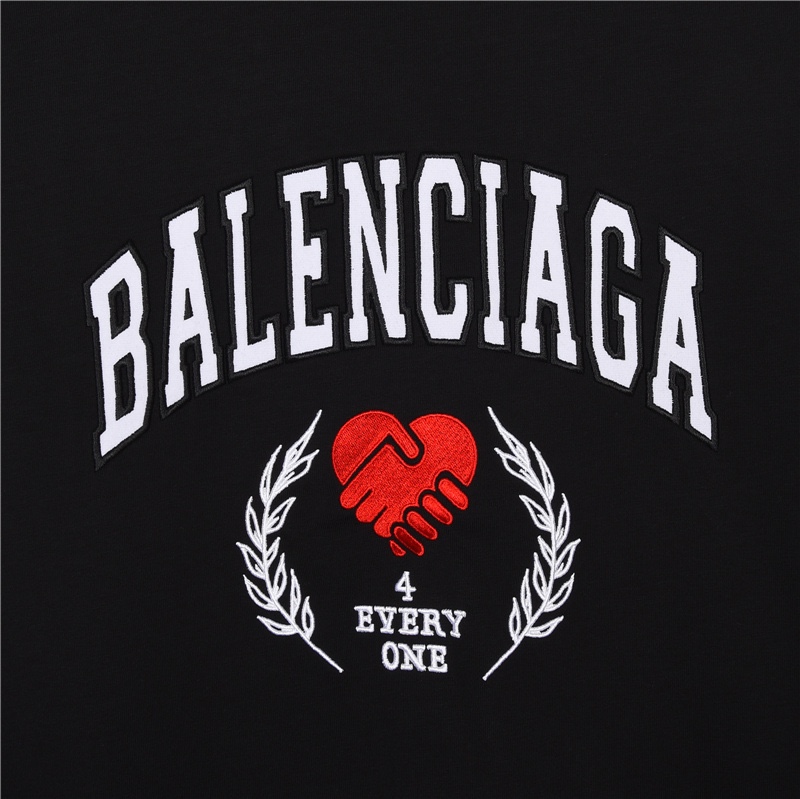 190 Balenciaga/巴黎世家 23ss 和平计划贴布logo刺绣短袖T恤