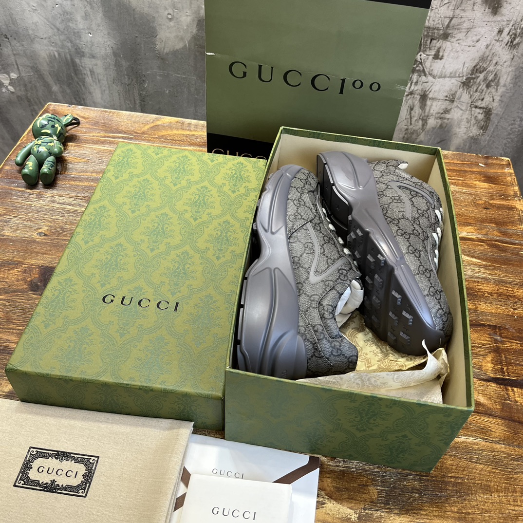 Gucci 2022新配色 莞产 代购渠道版本 Gucci Rhyton Vintage Trainer Sneaker