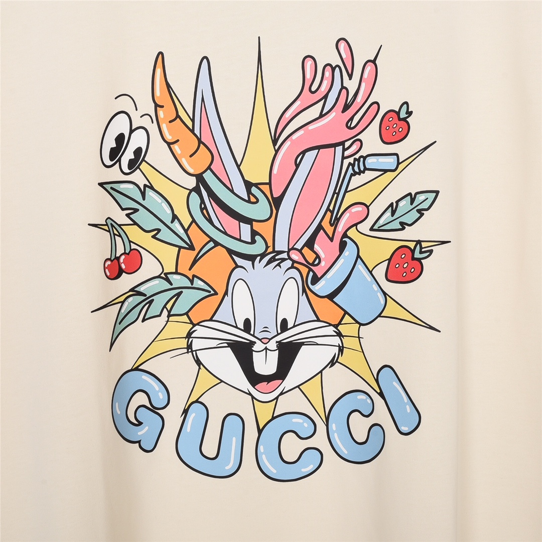 上新170 GUCCI 古驰 23Fw兔年限定 趣味图案印花短袖