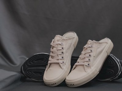 Balenciaga Shoes Half Slippers Unisex Canvas Cotton Rubber
