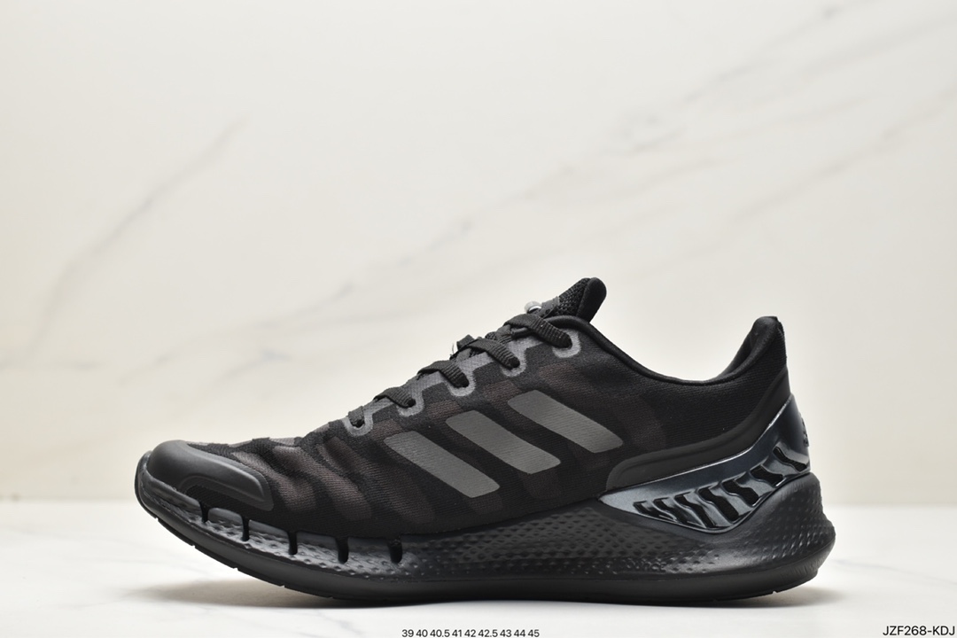 adidas Climacool 2020 M Qingfeng High Elastic Series Ultra-Lightweight Casual Sports Jogging Shoes ”Black and Gray White” FW1224