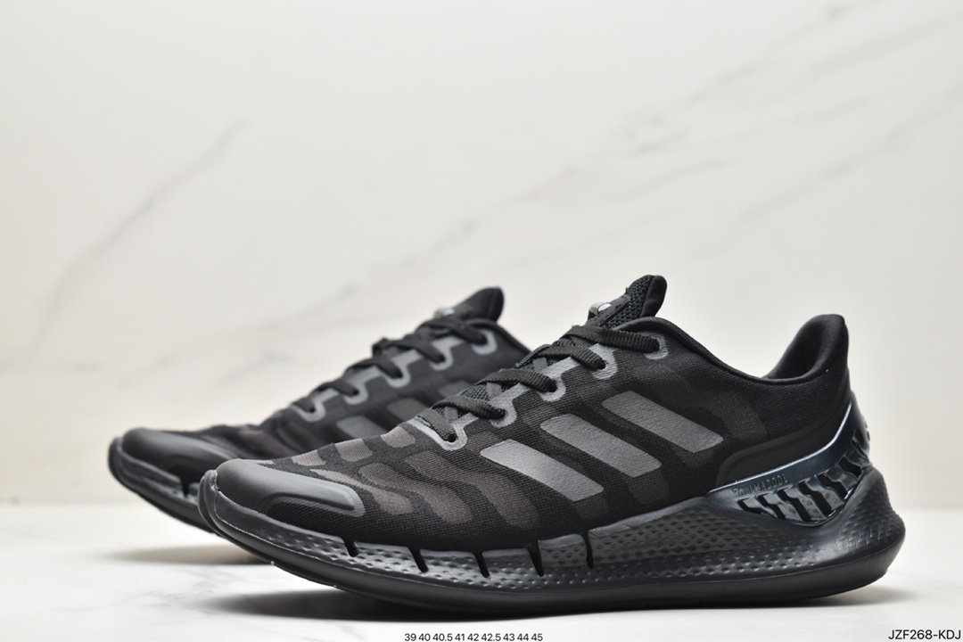 adidas Climacool 2020 M Qingfeng High Elastic Series Ultra-Lightweight Casual Sports Jogging Shoes ”Black and Gray White” FW1224