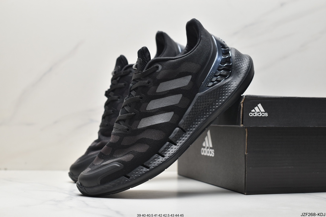 adidas Climacool 2020 M Qingfeng High Elastic Series Ultra-Lightweight Casual Sports Jogging Shoes ”Black and Gray White” FW1224