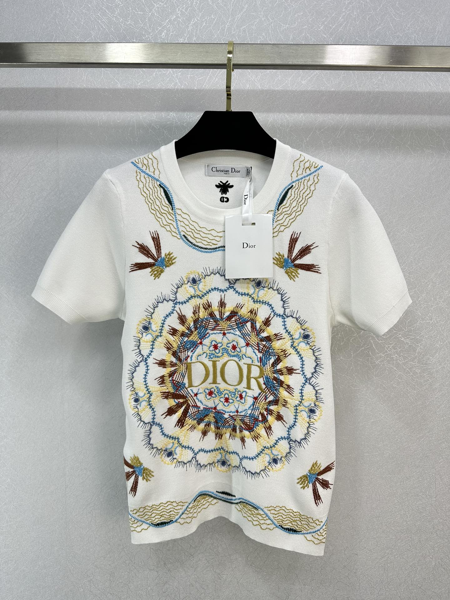 Dior Clothing Shirts & Blouses Embroidery Cashmere Knitting Summer Collection