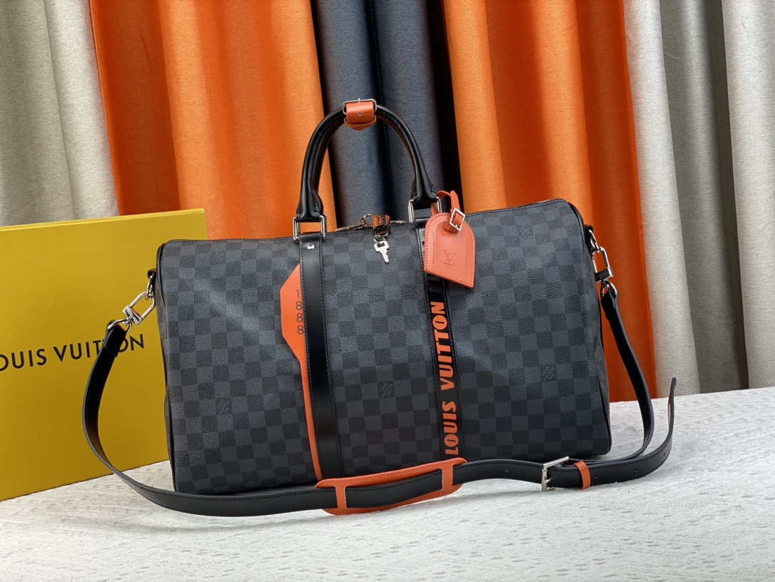 Replica Sale online
 Louis Vuitton LV Keepall Good
 Travel Bags Orange Damier Cobalt Canvas Spring/Summer Collection Sweatpants N40166