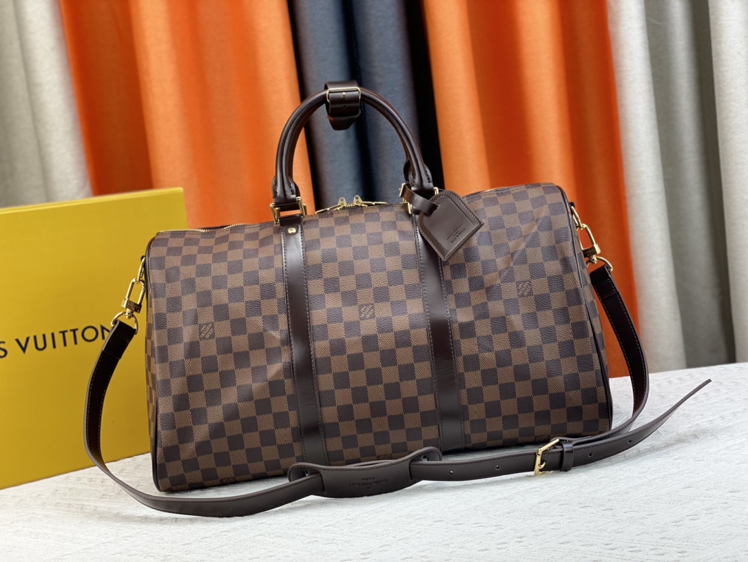 Louis Vuitton LV Keepall Bolsos de mano Damier Graphite Lona N41418