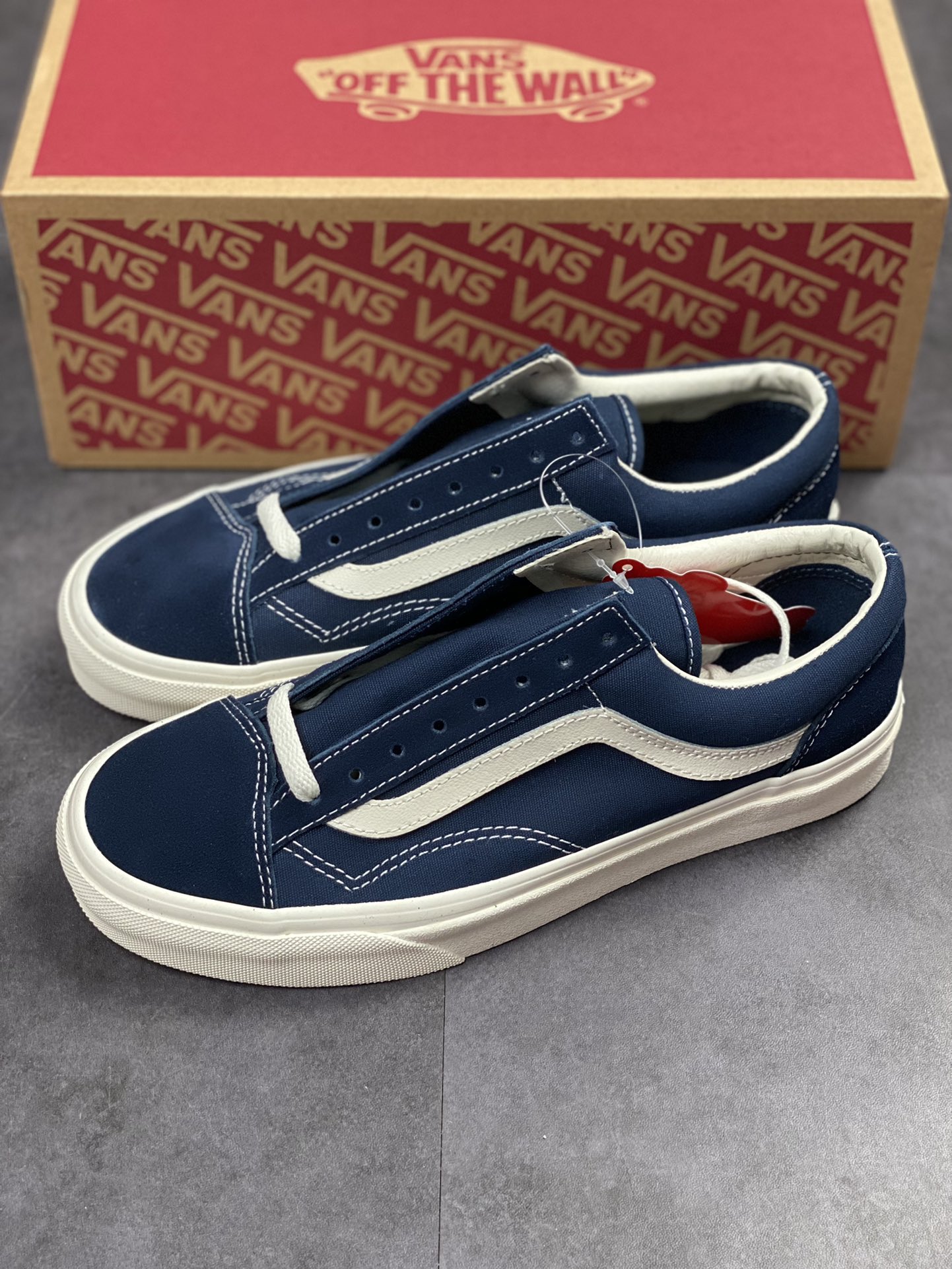 Vans Style 36 Deep Blue Quan Zhilong same style small toe low-top vulcanized sneakers VN0A3DZ3RFL