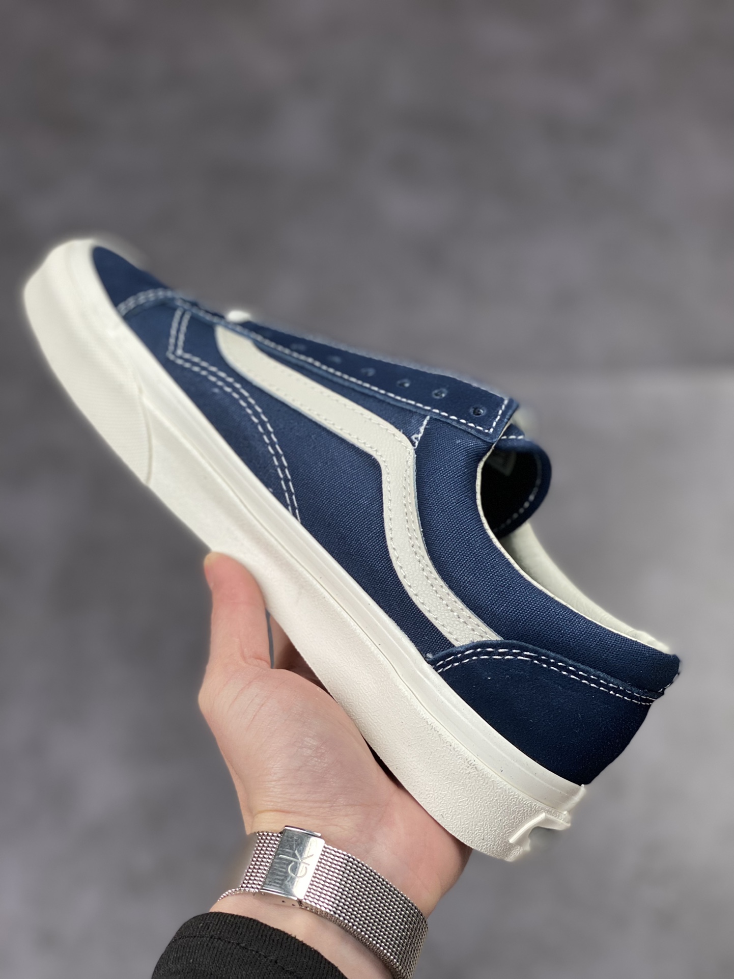 Vans Style 36 Deep Blue Quan Zhilong same style small toe low-top vulcanized sneakers VN0A3DZ3RFL