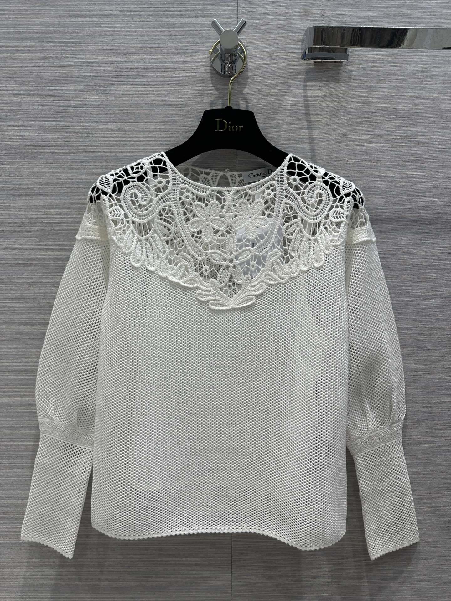 Dior Clothing Knit Sweater White Cotton Knitting Spring/Summer Collection