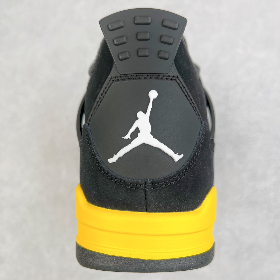 图片[8]-💰460 ＃GX Air Jordan AJ4 Retro 黑黄雷公 DH6927-017 圈内最强四代 独家外贸特供尺码含 45.5 49.5 50.5 耗时半年巨作 全套原纸板楦头开发 原厂特供皮料加持 确保原汁原味 完美呈现四代版型 一比一鞋头弧度高度鞋身弧度 数据细节工艺流程均保持原鞋一致 原厂TPU网格鞋带扣 正确内里网布 菱角分明不变形无多余毛边 柔软性质感一致于原鞋 市场唯一原厂鞋扣模具 背面可见隐藏注塑口 原厂织唛标 原厂飞人电绣工艺 尾指中部跳三针 独家绑鞋带手法 印刷中底布 四线拉帮 米色美纹纸贴合固定 进口港宝加持 后跟自然饱满 全鞋荧光划线卡点 追求极致完美 每一双都是工艺品 多重QC质检 超越公司货的品控标准 实实在在的免检产品 尺码：40 40.5 41 42 42.5 43 44 44.5 45 45.5 46 47.5 48.5 49.5 50.5 编码：by5936030-运动鞋