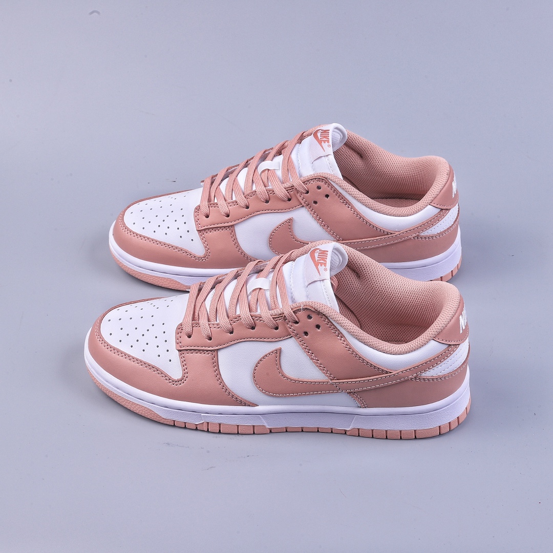 180 RS版Nk Dunk Low ESS 定制版 玫瑰粉 复古甜心绑带低帮休闲板鞋 DD1503-118