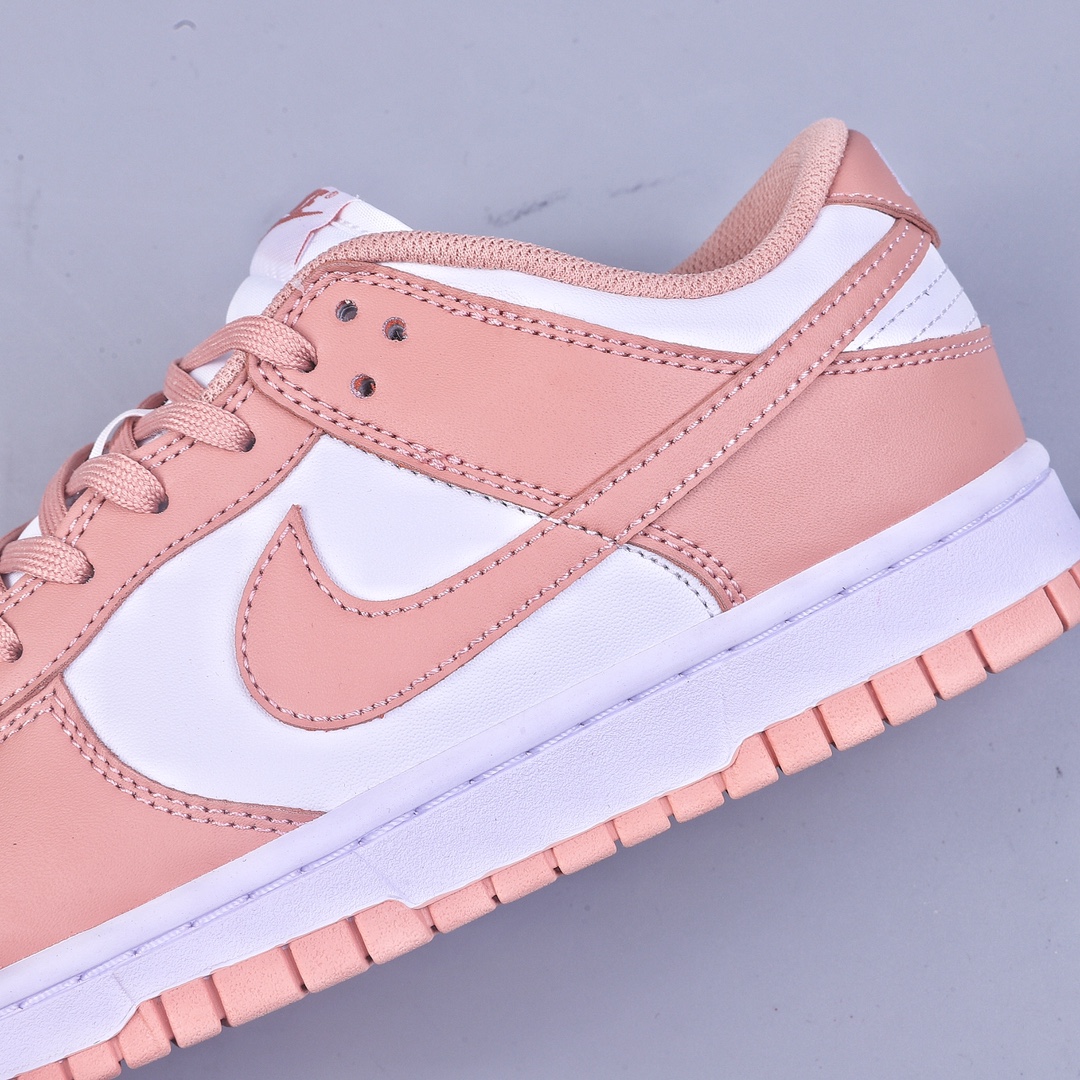 180 RS版Nk Dunk Low ESS 定制版 玫瑰粉 复古甜心绑带低帮休闲板鞋 DD1503-118