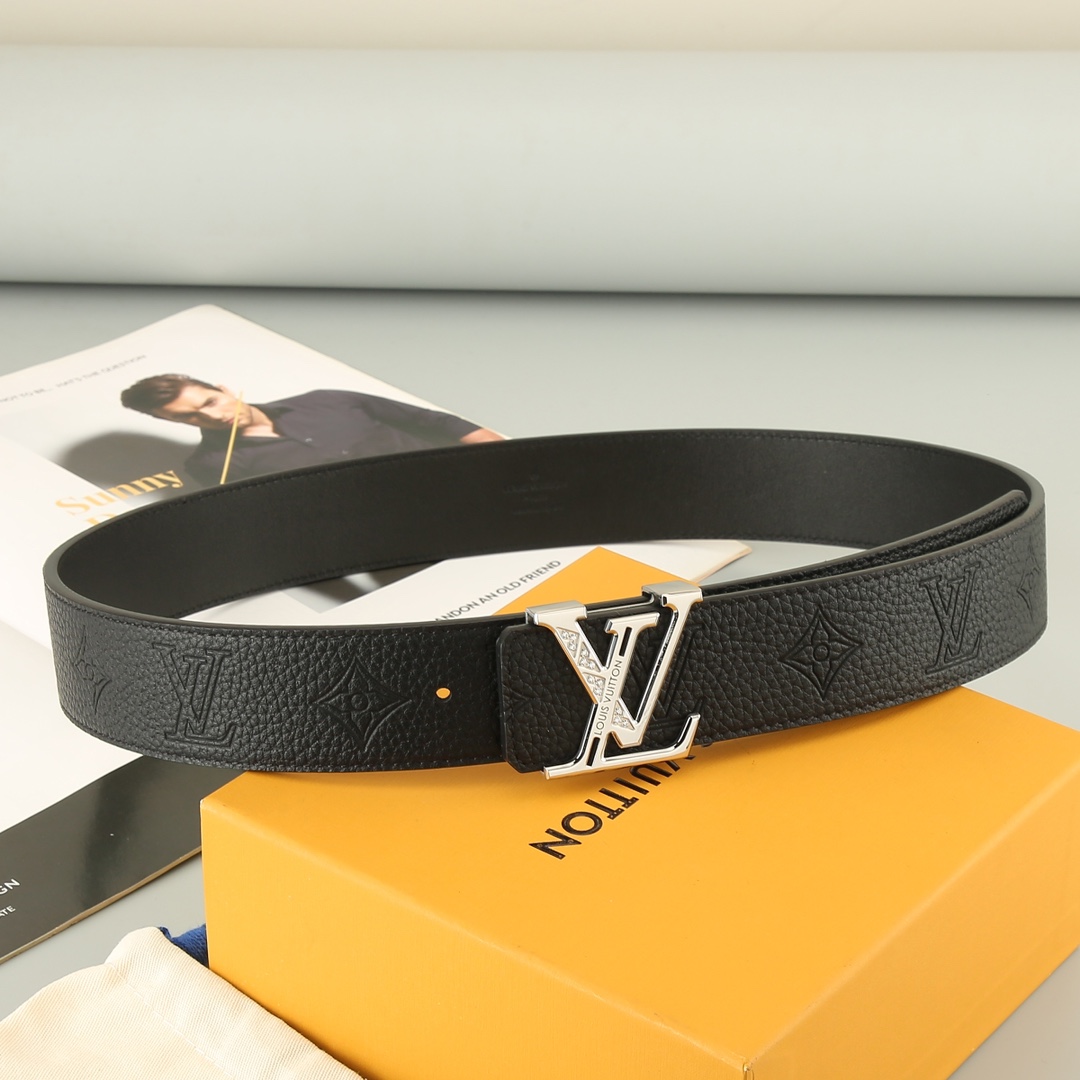 LV代工厂货品4.0宽度可验货正品一体铸造镶钻五金原厂头层牛皮
