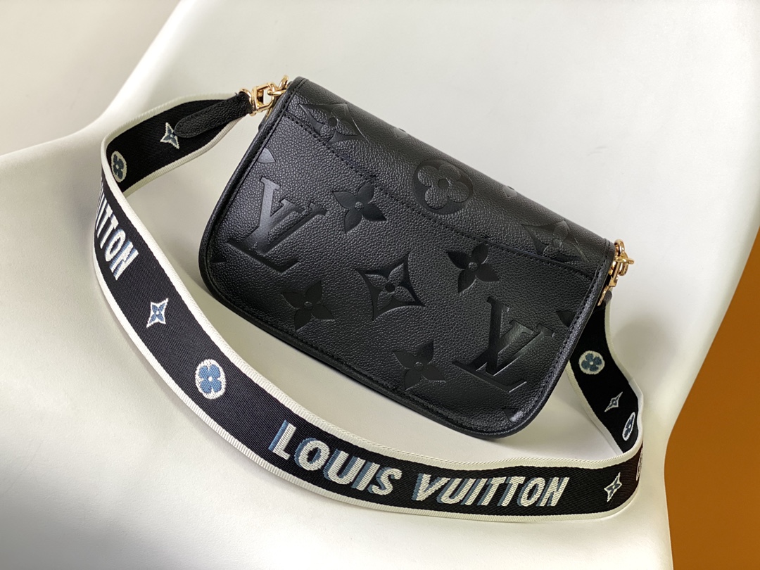 LOUIS VUITTON M46386 DIANE BLACK MONOGRAM EMPREINTE LEATHER, WITH STRAP