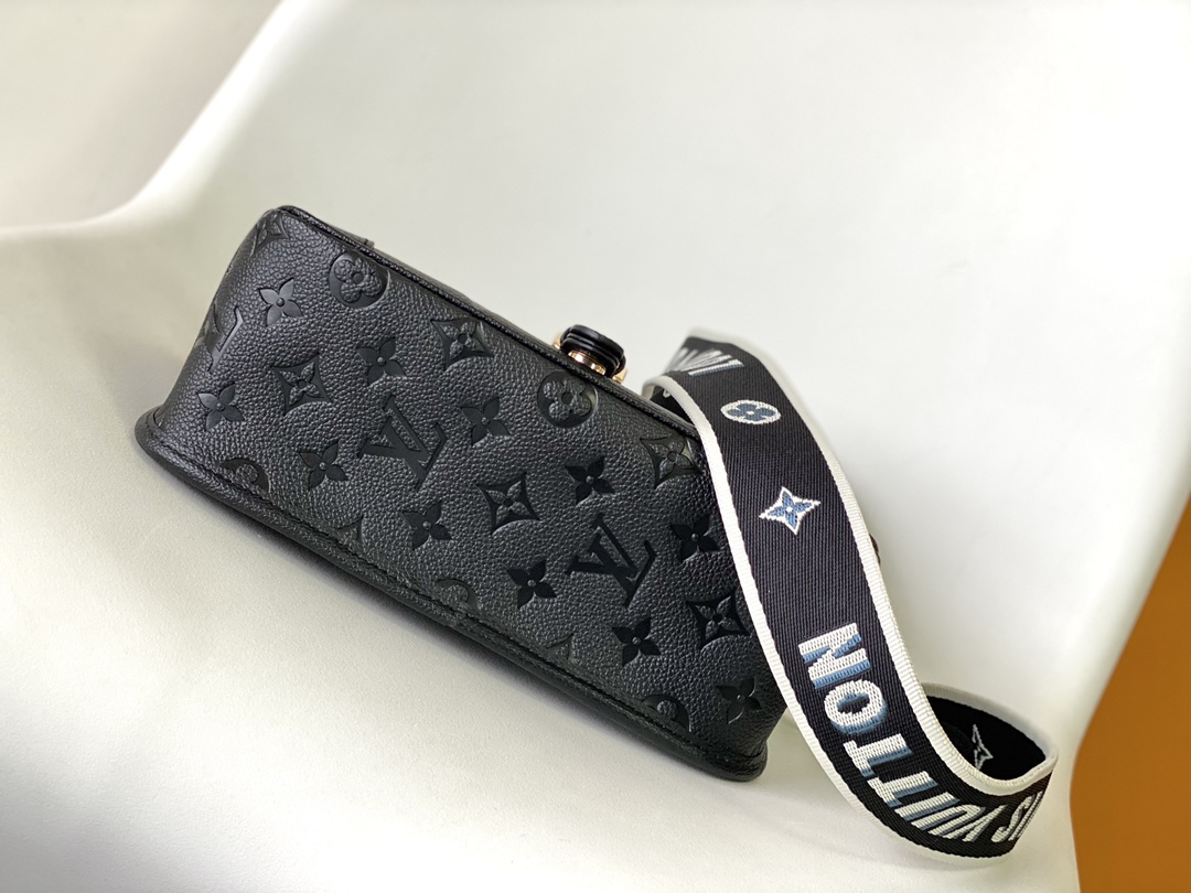 LOUIS VUITTON M46386 DIANE BLACK MONOGRAM EMPREINTE LEATHER, WITH STRAP