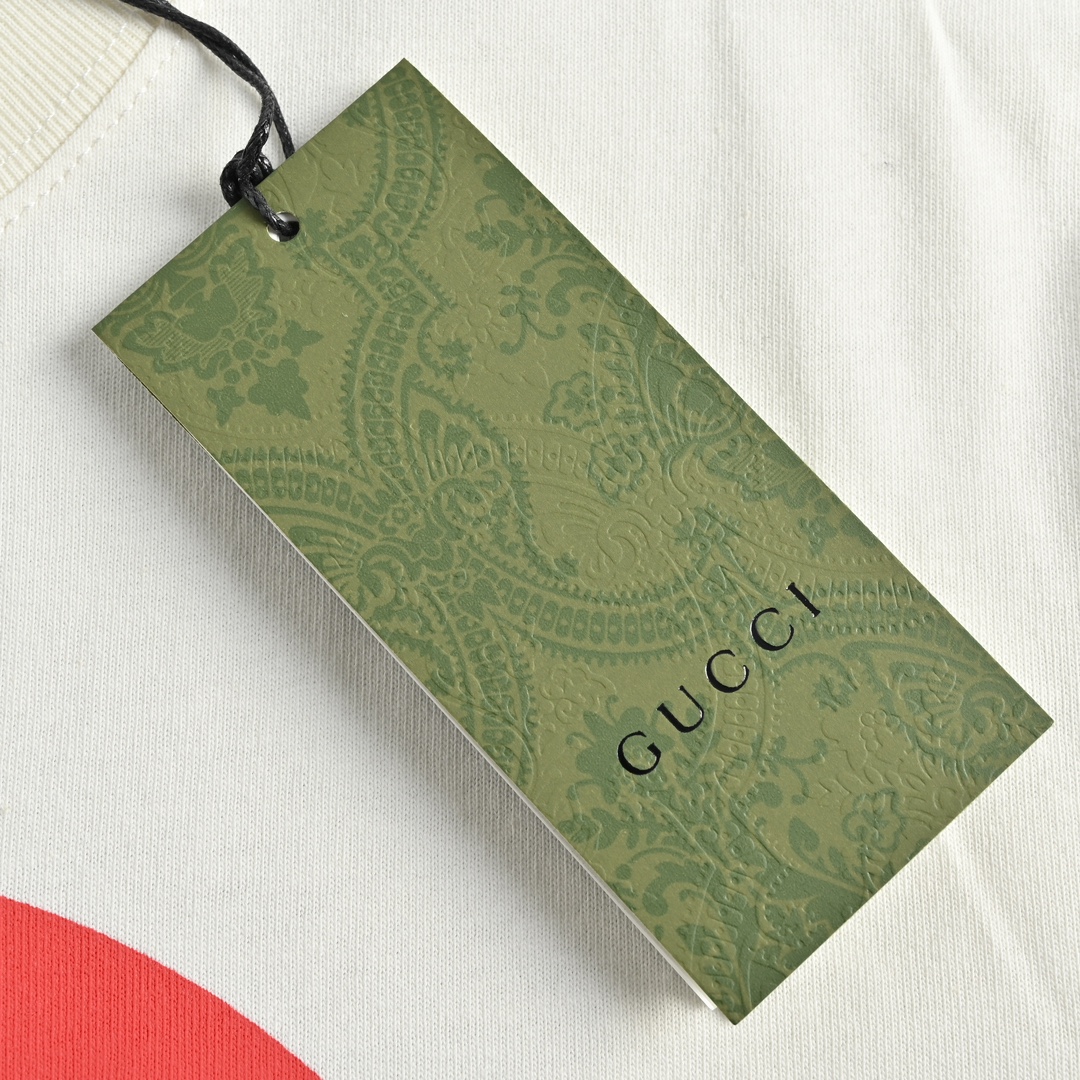 Gucci/古驰 23ss 双G互扣拼色logo印花短袖