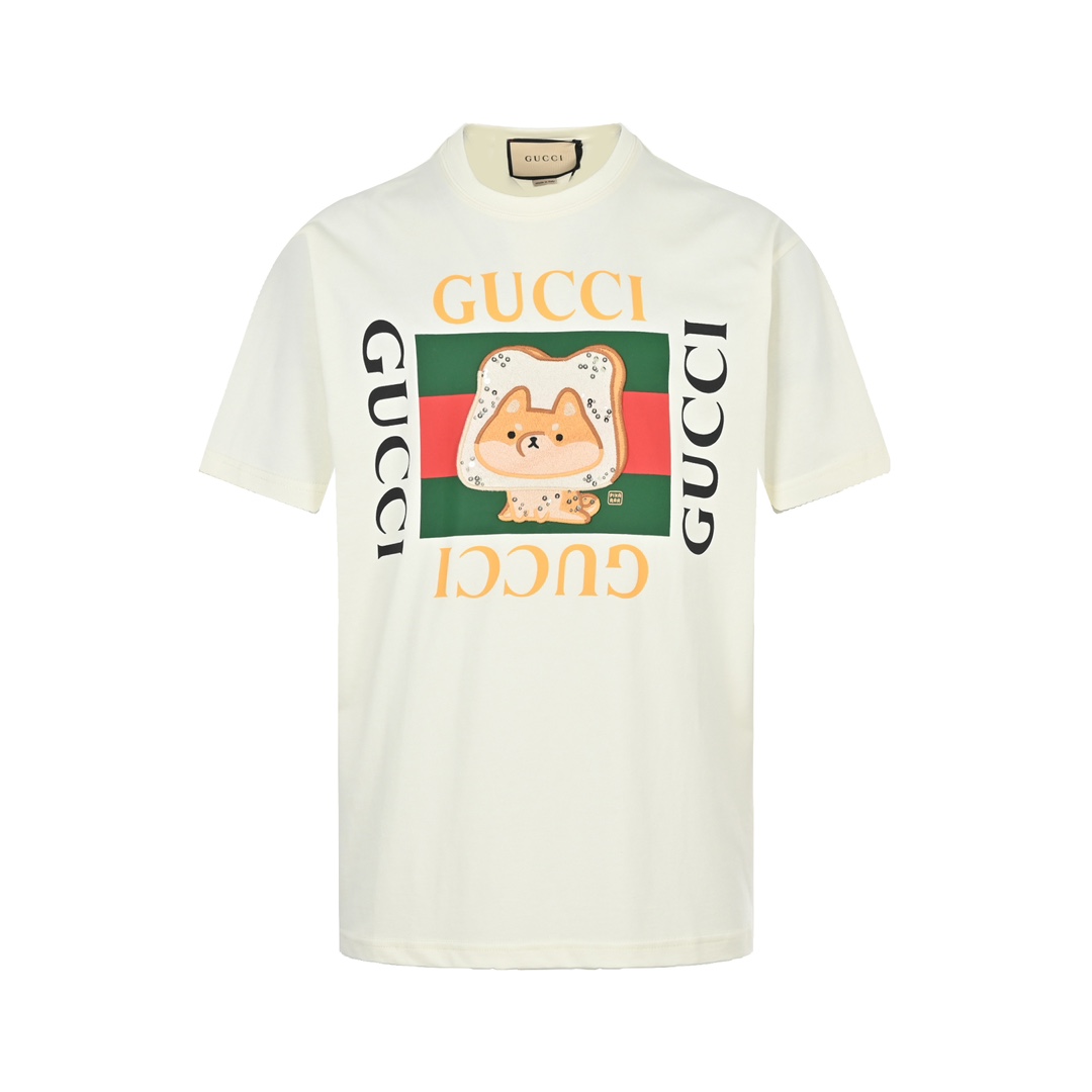 Gucci Odzież T-Shirt Znajdź replikę
 Drukowanie Bawełna Krótki rękaw