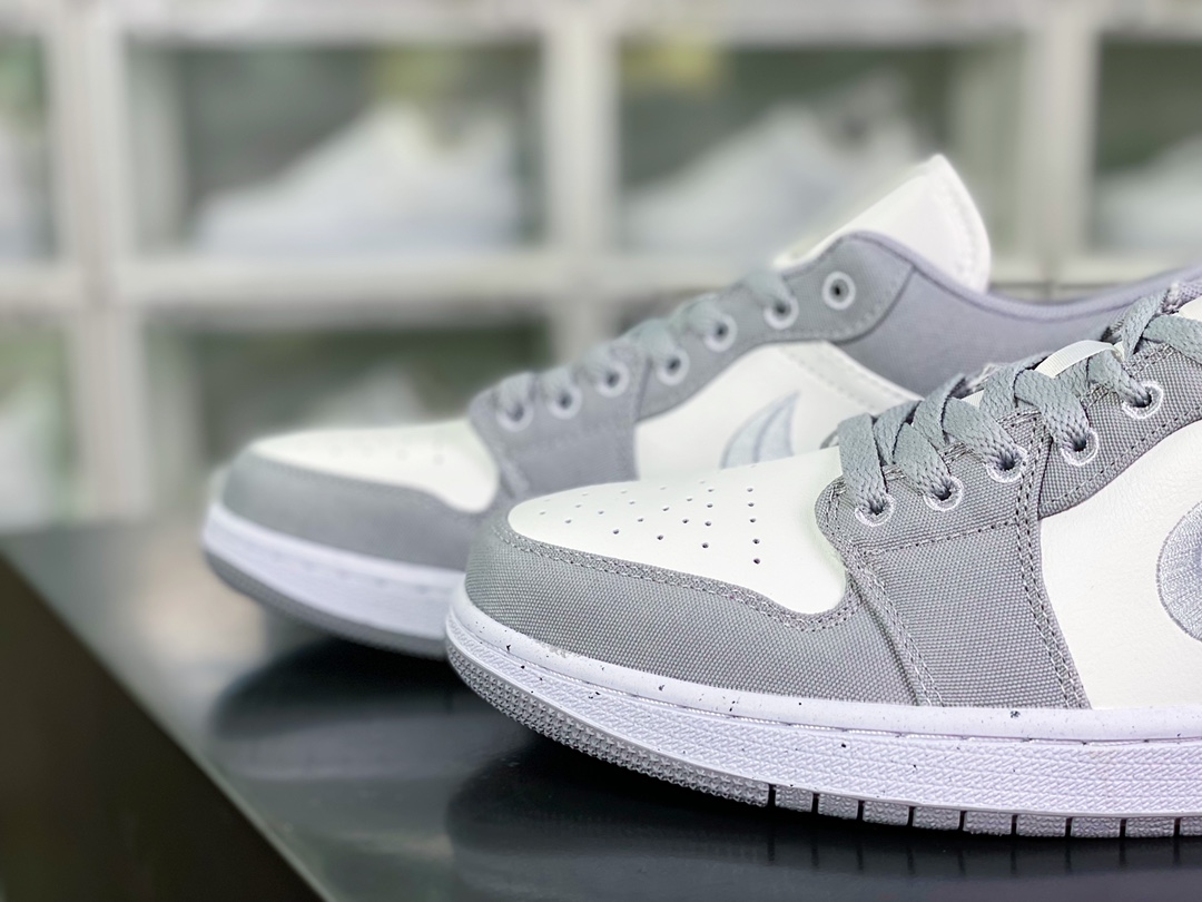 200  Air Jordan 1 Retro Low SE”Light Steel Grey”AJ1乔丹一代低帮篮球鞋“帆布烟灰白刺绣”DV0426-012