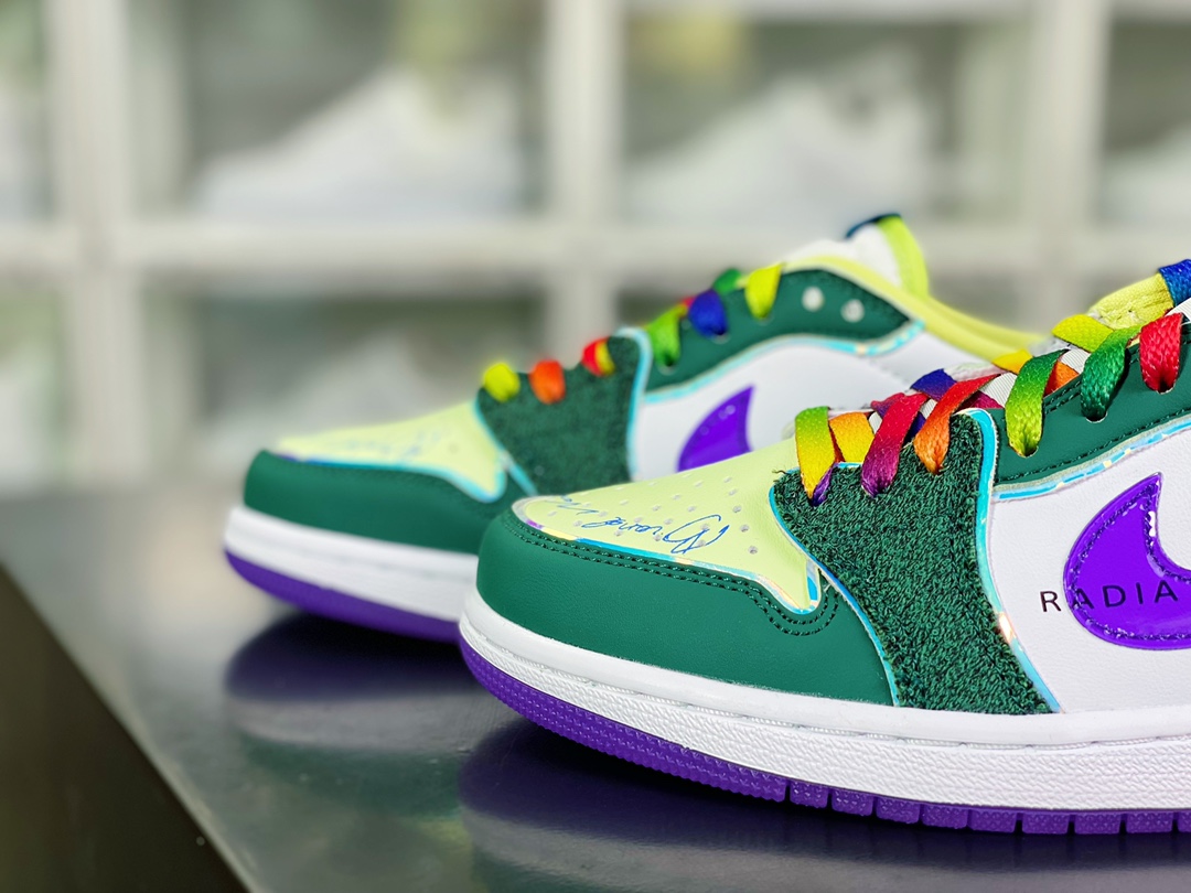 240  Air Jordan 1 Retro Low OG”Doernbecher 2023”AJ1乔丹一代低帮“慈善绿紫”FD9665-351