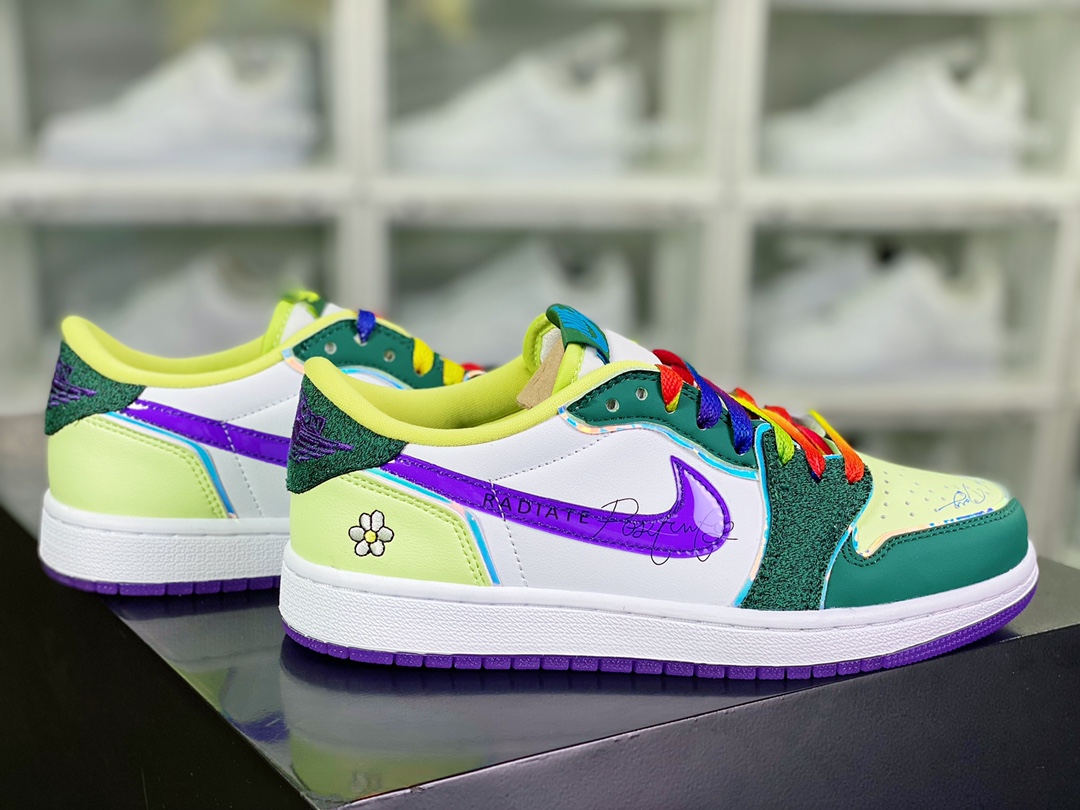 240  Air Jordan 1 Retro Low OG”Doernbecher 2023”AJ1乔丹一代低帮“慈善绿紫”FD9665-351