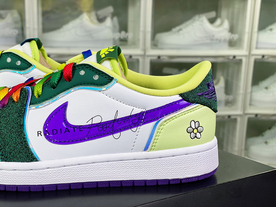240  Air Jordan 1 Retro Low OG”Doernbecher 2023”AJ1乔丹一代低帮“慈善绿紫”FD9665-351