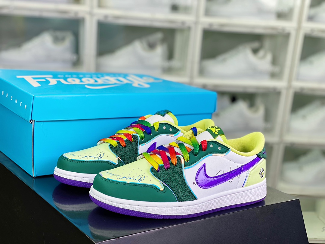 240  Air Jordan 1 Retro Low OG”Doernbecher 2023”AJ1乔丹一代低帮“慈善绿紫”FD9665-351