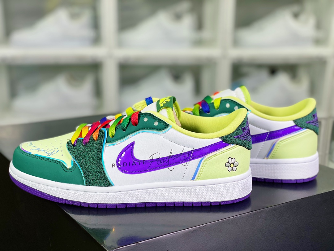 240  Air Jordan 1 Retro Low OG”Doernbecher 2023”AJ1乔丹一代低帮“慈善绿紫”FD9665-351