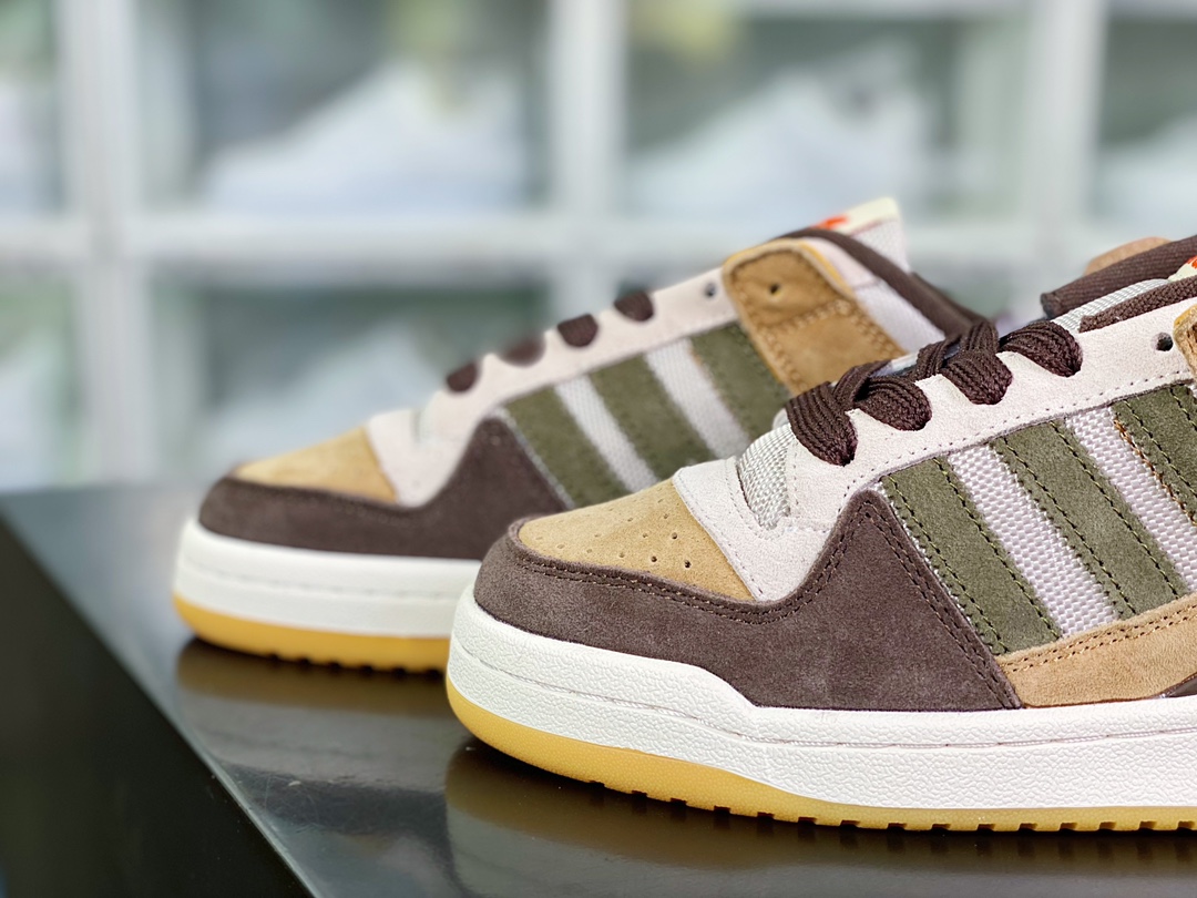 Clover Originals Forum 84 Low Roman Series Velcro ”Dark Brown, Wheat Yellow, Light Gray” GW4334