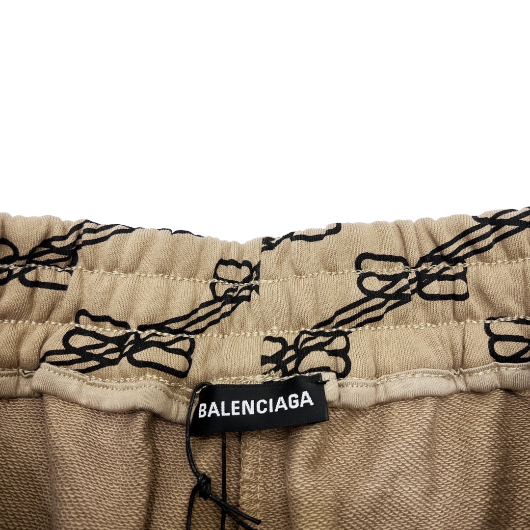 180 Balenciaga/巴黎世家 23ss 满印老花双B弹幕短裤