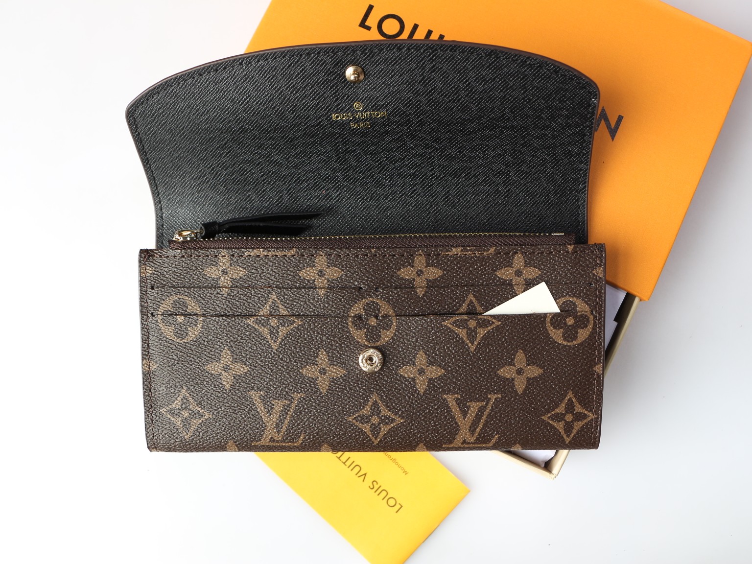 Leather wallet side view