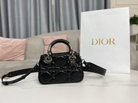 Dior Lady AAAA
 Handbags Crossbody & Shoulder Bags Black Cowhide Mini