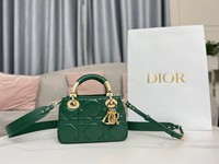 Dior Lady Handbags Crossbody & Shoulder Bags Sell High Quality
 Gold Green Hardware Cowhide Mini