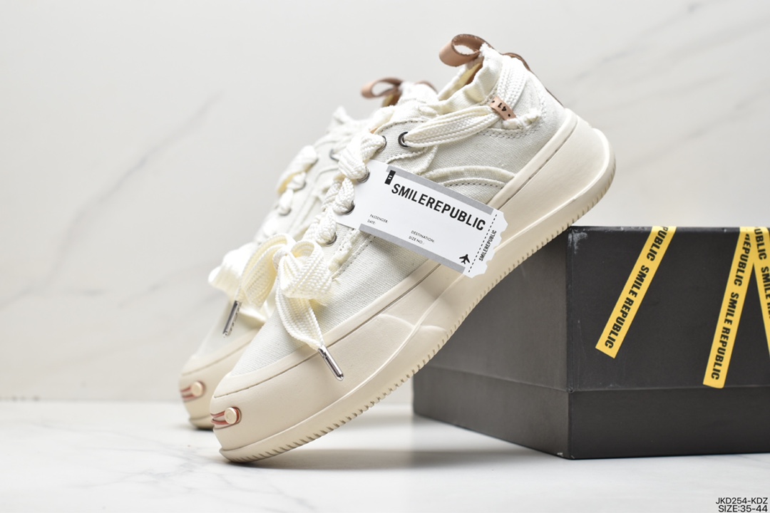 SMILEREPUBLIC thick-soled open smile canvas shoes series