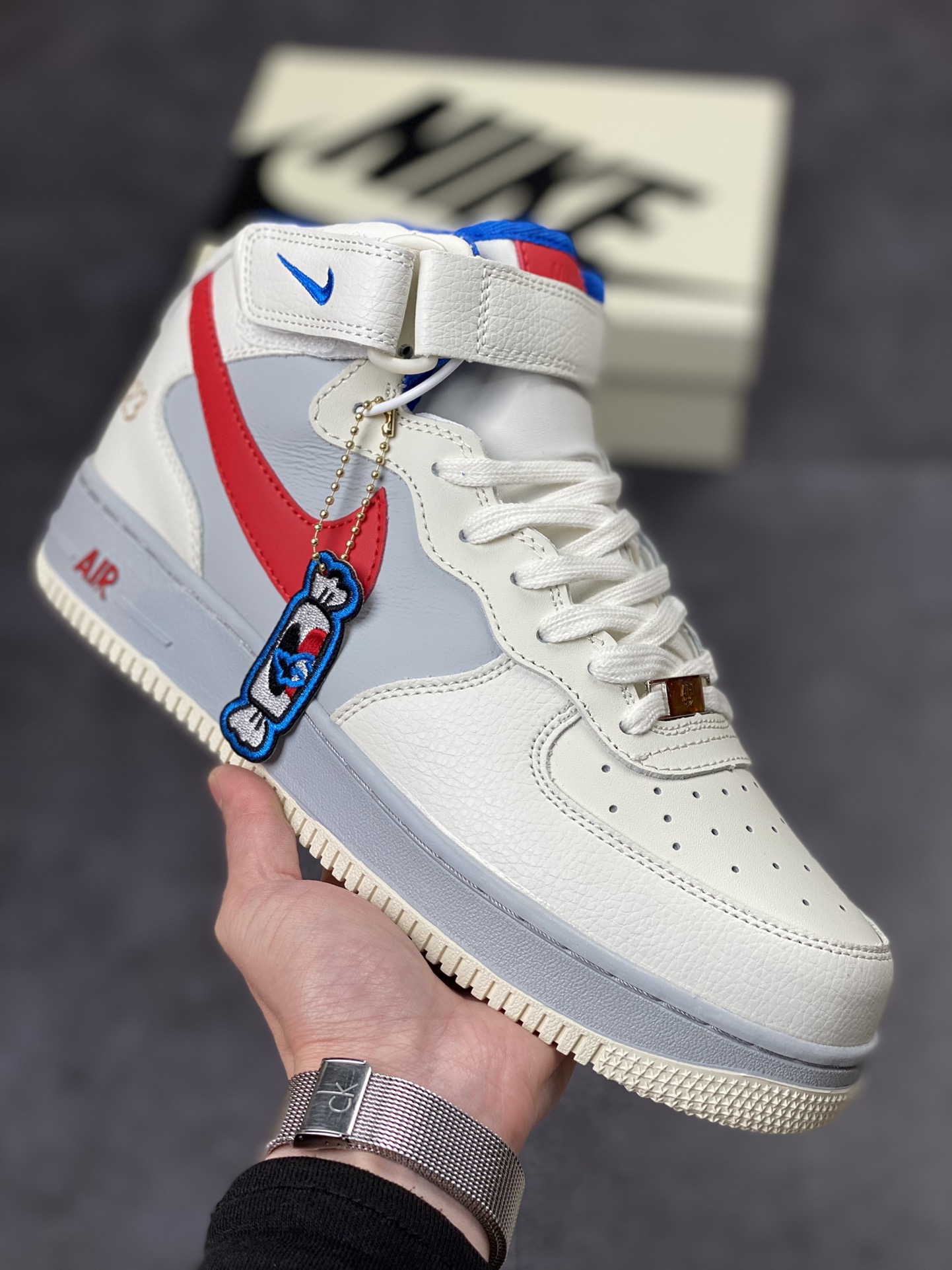 250 Nike Air Force 1 Mid 07 宝蓝红大白兔奶糖 CW0088-928