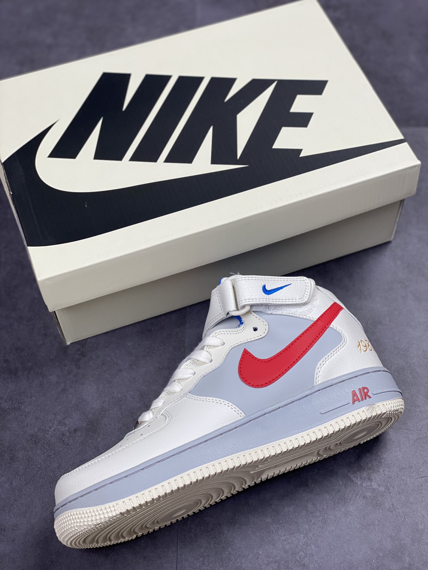 250 Nike Air Force 1 Mid 07 宝蓝红大白兔奶糖 CW0088-928
