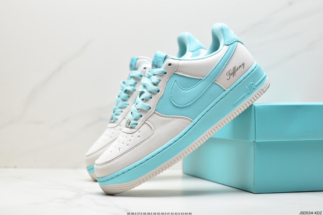 Tiffany & Co. x Nike Air Force 1 Low SP”1837” Air Force One classic low-top all-match casual sports shoes ”Joint Black Tiffany Blue” DZ1382-003